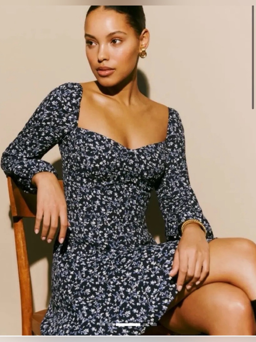 Reformation Mochi Dress – Blue Floral Mini Dress | Size 4